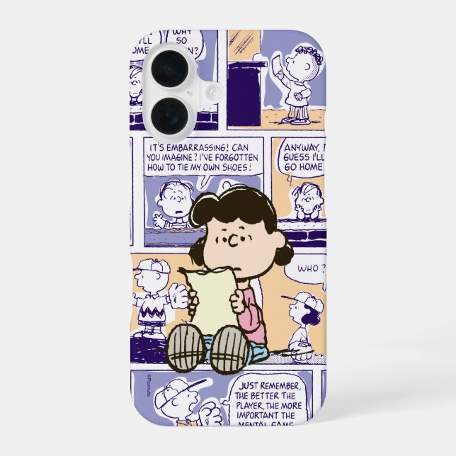 Peanuts | Lucy Comic Pattern iPhone 16 Hülle (Rückseite)