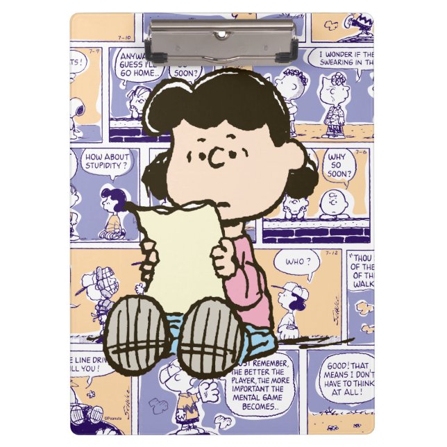 Peanuts | Lucy Comic Pattern Klemmbrett (Vorderseite)