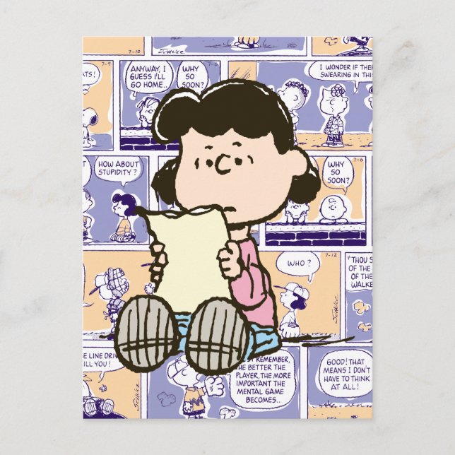 Peanuts | Lucy Comic Pattern Postkarte (Vorderseite)