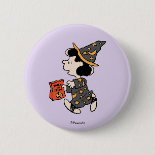 Peanuts Lucy Hexen Kostüm Halloween Button