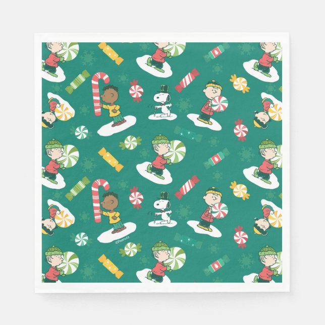 Peanuts Peppermint Dreams Urlaubsmuster Serviette (Vorderseite)