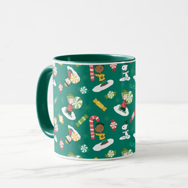 Peanuts Peppermint Dreams Urlaubsmuster Tasse (Vorderseite Links)