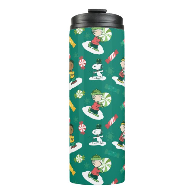 Peanuts Peppermint Dreams Urlaubsmuster Thermosbecher (Vorderseite)