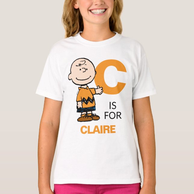 PEANUTS | Personalisiert Charlie Brown T-Shirt (Vorderseite)