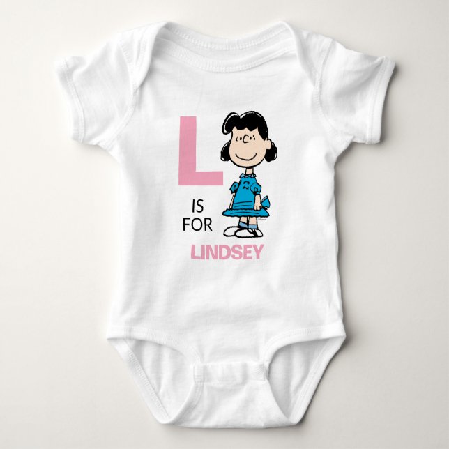 PEANUTS | Personalisiert Lucy Baby Strampler (Vorderseite)
