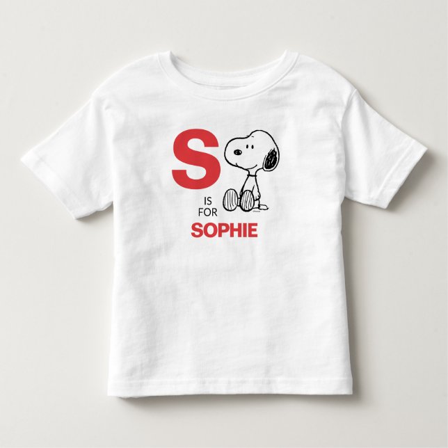 PEANUTS | Personalisierte Snoopie Kleinkind T-shirt (Vorderseite)