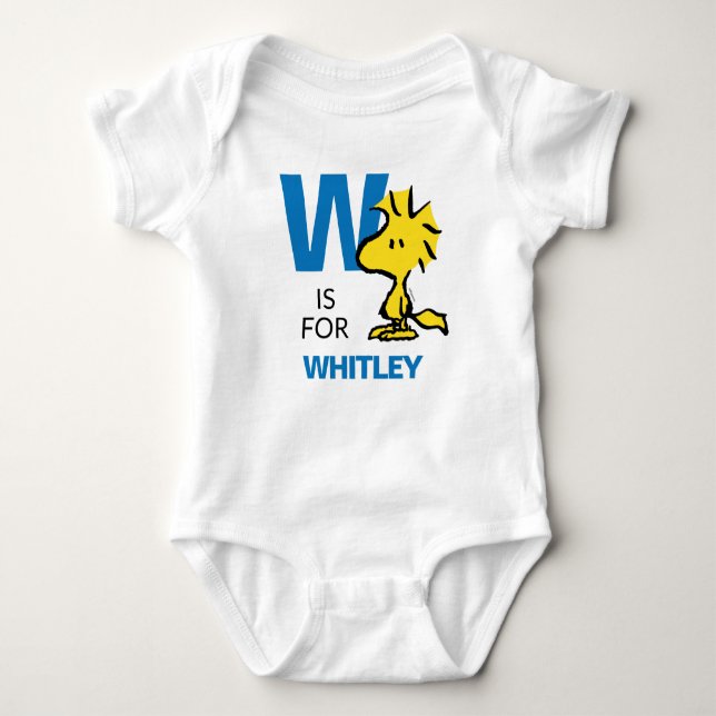 PEANUTS | Personalisiertes Holz Baby Strampler (Vorderseite)