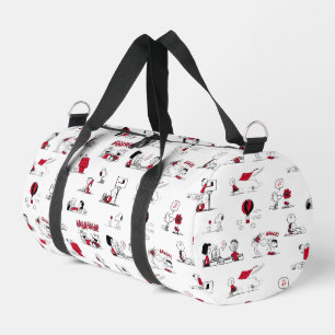 PEANUTS   Rotes und schwarzes Muster Duffle Bag