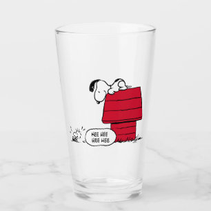 PEANUTS Rotes und schwarzes Muster Glas