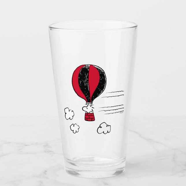 PEANUTS | Rotes und schwarzes Muster Glas (Vorderseite)