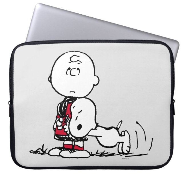 PEANUTS | Rotes und schwarzes Muster Laptopschutzhülle (Vorderseite)