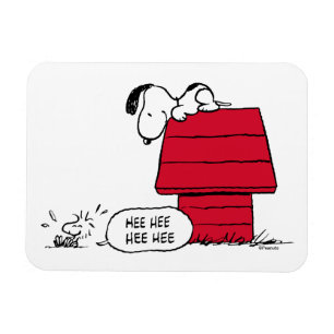 PEANUTS   Rotes und schwarzes Muster Magnet