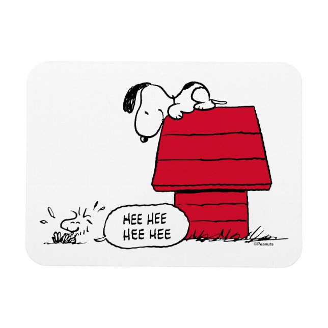 PEANUTS | Rotes und schwarzes Muster Magnet (Horizontal)