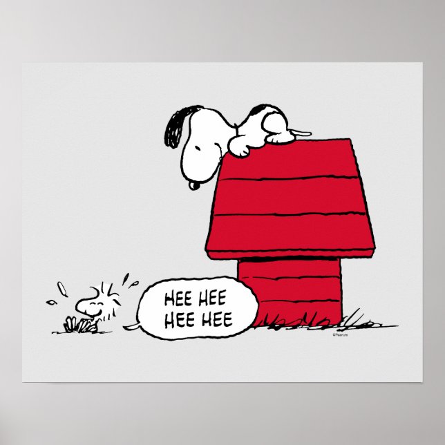 PEANUTS | Rotes und schwarzes Muster Poster (Vorne)