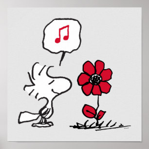 PEANUTS   Rotes und schwarzes Muster Poster