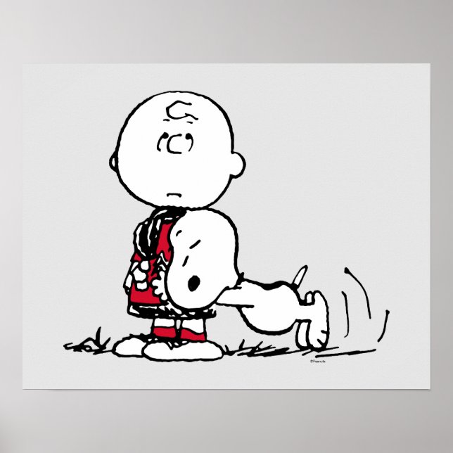 PEANUTS | Rotes und schwarzes Muster Poster (Vorne)