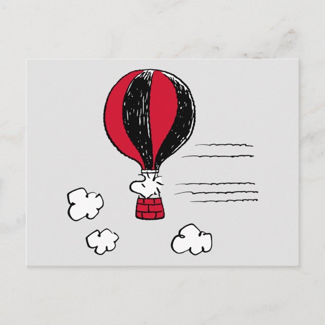 PEANUTS | Rotes und schwarzes Muster Postkarte (Vorderseite)