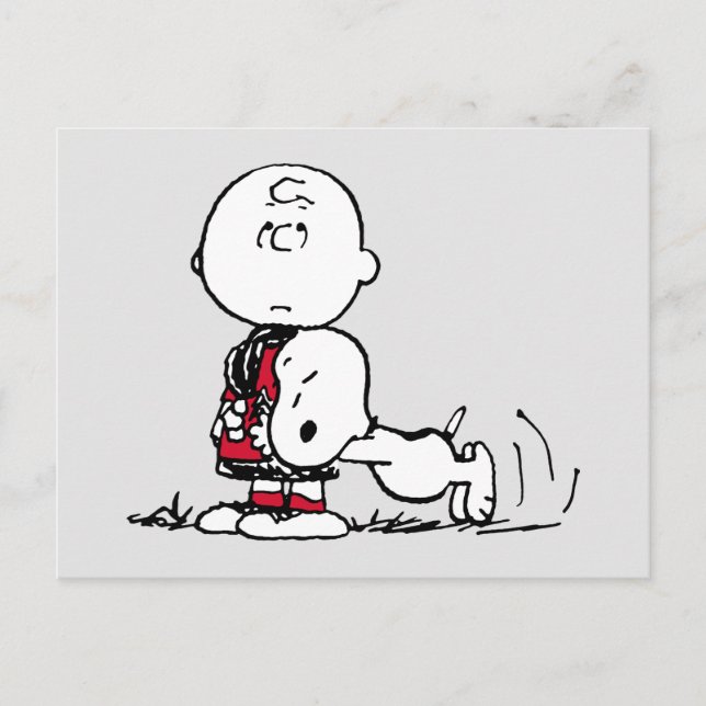 PEANUTS | Rotes und schwarzes Muster Postkarte (Vorderseite)