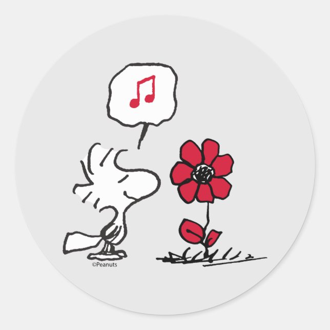 PEANUTS | Rotes und schwarzes Muster Runder Aufkleber (Vorderseite)