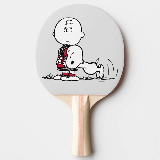 PEANUTS | Rotes und schwarzes Muster Tischtennis Schläger (Vorderseite)