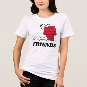 PEANUTS   Rotes und schwarzes Muster Tri-Blend Shirt