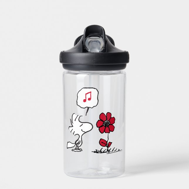 PEANUTS | Rotes und schwarzes Muster Trinkflasche (Vorne)