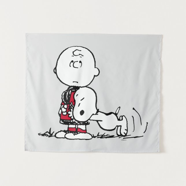 PEANUTS | Rotes und schwarzes Muster Wandteppich (Vorderseite (Horizontal))
