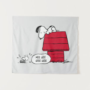 PEANUTS   Rotes und schwarzes Muster Wandteppich