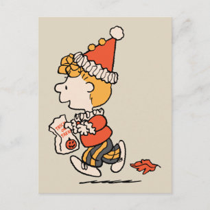Peanuts Sally Clown-Kostüm Halloween Postkarte
