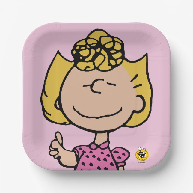 Peanuts | Sally Super Lächeln Pappteller (Vorderseite)