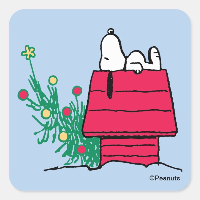 Peanuts | Sei Festlich Quadratischer Aufkleber (Vorderseite)