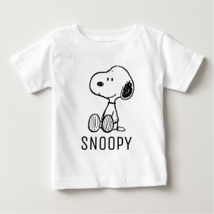 PEANUTS   Snoopie auf Schwarz-weißen Comicen Baby T-shirt