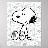 PEANUTS | Snoopie auf Schwarz-weißen Comicen