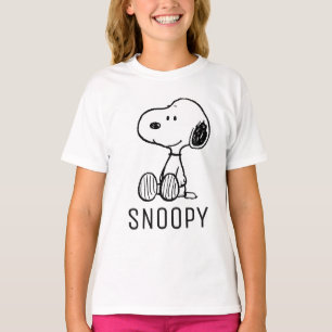PEANUTS   Snoopie auf Schwarz-weißen Comicen T-Shirt