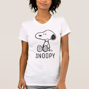PEANUTS   Snoopie auf Schwarz-weißen Comicen T-Shirt
