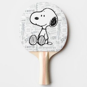 PEANUTS Snoopie auf Schwarz-weißen Comicen Tischtennis Schläger