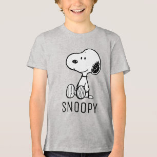 PEANUTS   Snoopie auf Schwarz-weißen Comicen Tri-Blend Shirt