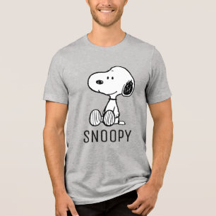 PEANUTS   Snoopie auf Schwarz-weißen Comicen Tri-Blend Shirt