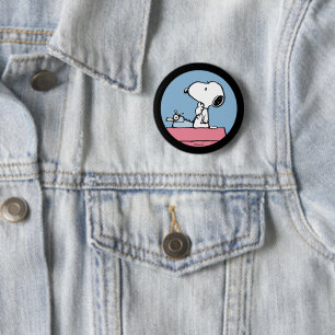 Peanuts Snoopy an der Schreibmaschine Button