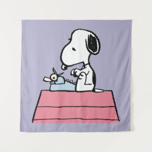 Peanuts   Snoopy an der Schreibmaschine Wandteppich