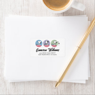 Peanuts   Snoopy at the Typewriter Adressaufkleber