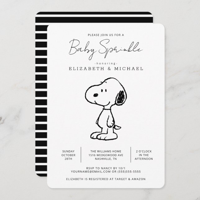 Peanuts Snoopy - Baby Sprinkle Einladung