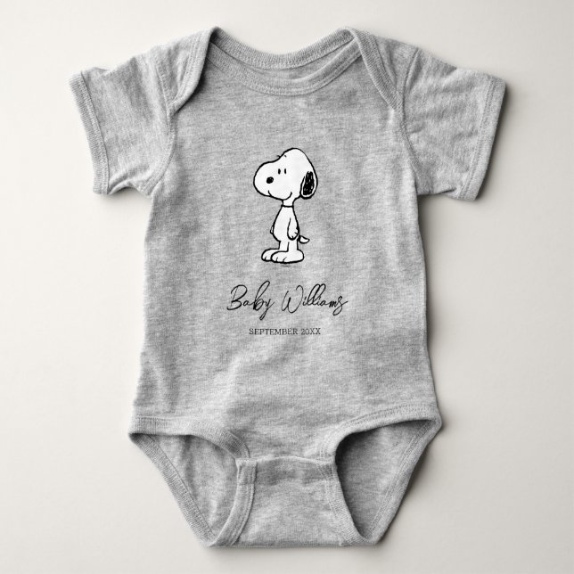 Peanuts Snoopy | Bald kommt das Baby Strampler (Vorderseite)