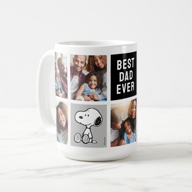 PEANUTS | Snoopy - Beste Vater-FotoCollage Kaffeetasse (Vorderseite Links)
