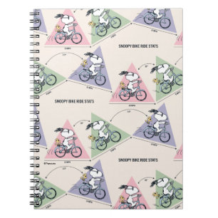 Peanuts Snoopy Bike Ride Stats Notizblock
