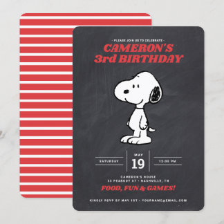 Peanuts Snoopy - Chalkboard Geburtstag Einladung