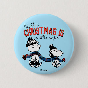 Peanuts   Snoopy & Charlie Brown Winter Scarf Button