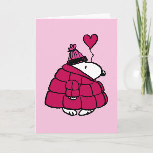 Peanuts   Snoopy Daunenjacke Valentinstag Feiertagskarte