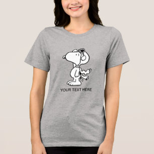 Peanuts   Snoopy der fliegende Ass BW Tri-Blend Shirt