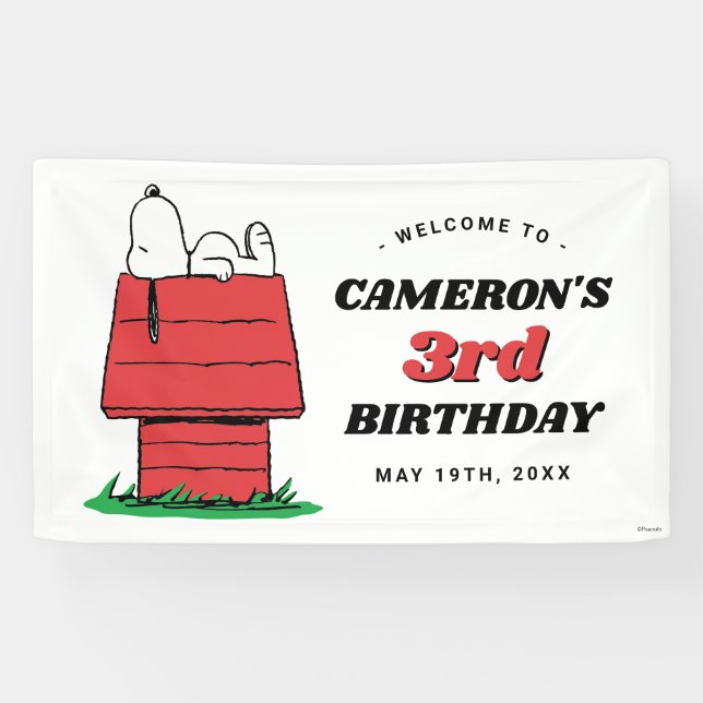 Peanuts Snoopy Dog House Birthday Banner (Horizontal)